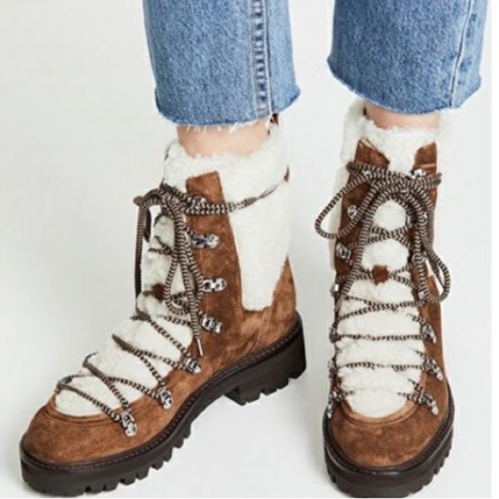 Sigerson Morrison Brown and Cream Winter Boots with Plush Lining